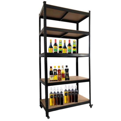 China Medium Duty Corrosion Protection Boltless 5 Tiers Stacking Storage Rack Units Shelving Shelves For Garage Shed Home Office Use for sale