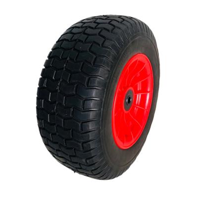 China Construction Material Shops 16 Inch 6.50-8 High Quality PU Polyurethane Foam Puncture Proof Flat Tire Freestanding Cart Carts Wheelbarrow Lawn Mower Wheel for sale