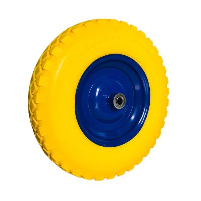 China Building Material Stores Cheap Rate 4.80/4.00-8 Polyurethane Puncture Steel PU Foam Tire Rim For Wheelbarrow Heavy Duty Heavy Duty for sale