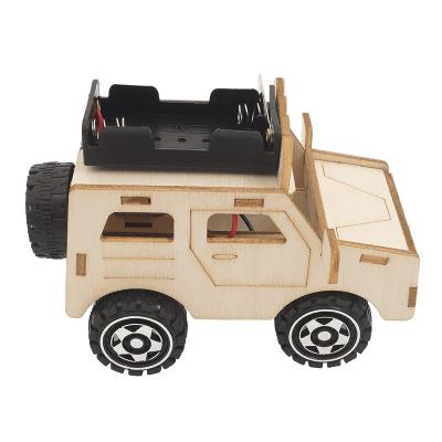 China Hot selling custom assembly toys mechanical wooden 3d balance car diy wooden puzzle HTQQ-HD-0050 for sale