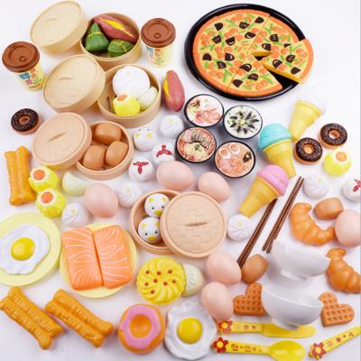 China Children's Plastic Pretend Play Food Toys Chinese and Western Food Toy Set Children's Kitchen Toys HTQQ-HD-0001 for sale