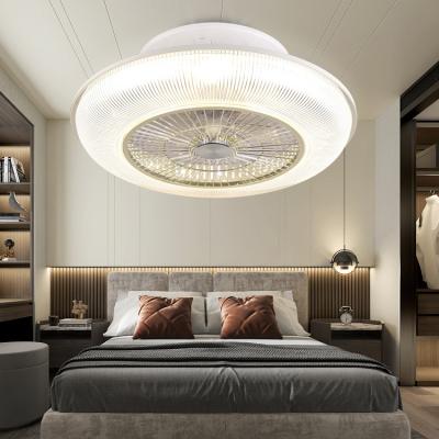 China Energy-saving environmental protection Nordic bedroom ceiling fan home silent invisible light and with electric fan built-in lamp for sale