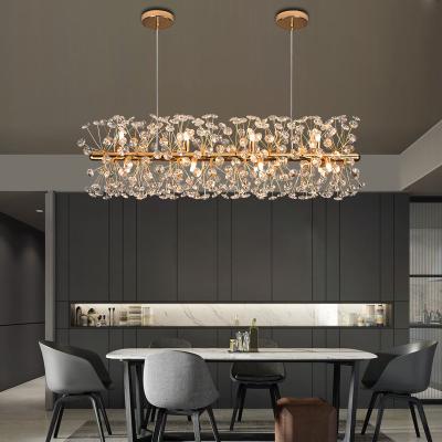 China Beautiful Gold High Quality Simple Modern Luxury Crystal Chandeliers For Living Room Pendant Light for sale