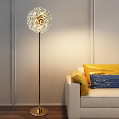 China Elegant Type Iron Crystal Floor Lamp For Coffee Store Restaurant Clothing Beautiful Customization Store for sale