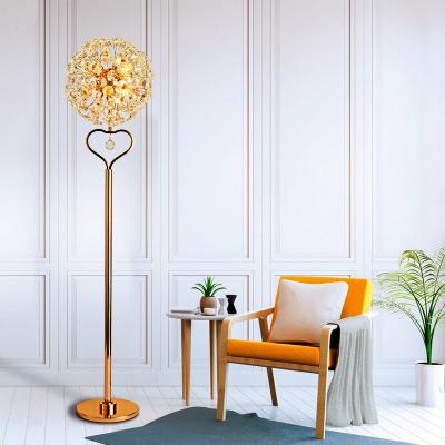 China Beautiful Fashion Energy Saving Crystal Standing Floor Lamp Luxury Modern Hotel Restaurant for sale