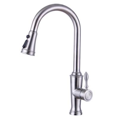 China New Modern Antique Type Faucet Pull 304 Stainless Steel Kitchen Faucet Hot And Cold Release for sale