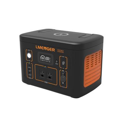 China LMEGER Backup Power Supply 550W LiFePo4 Battery Pack Wireless Charging Portable Generator, 18W 100W USB-C Output Wireless Charging Generator for sale