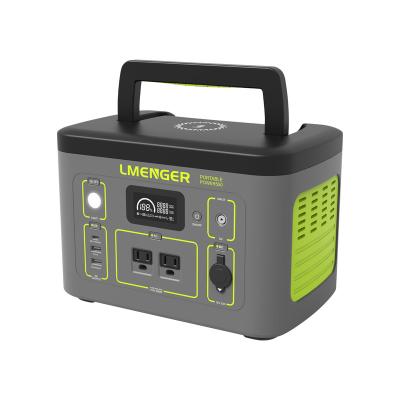 China LMENGER 540Wh Battery Power Station Wireless Charging Portable Radio Charging 18W Solar Power Station110V/550W AC Solar Generator for sale