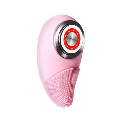 China Acne Treatment Multifunctional Facial Cleansing Brush Light Treatment EMS Red Facial Detergent Brush for sale