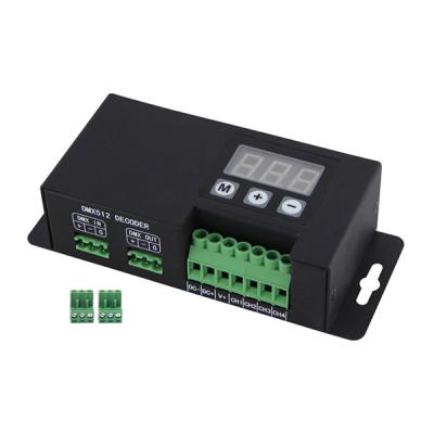 China Controller Height Power Strip DMX512 Controller Digital Display 4 Channel dmx Decoder RJ45 Port Lighting for sale