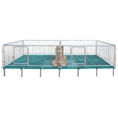 China Wholesale 3.6x2.2m Wholesale Farm Double Pigsty Compound Bed Legs Best Quality Thick Galvanized Pipe And Farrowing Crate for sale