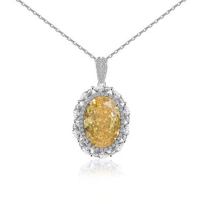 China CLASSIC Sterling Silver necklace ice cut 8A cubic zircon diamond sunflower pendant Wedding luxury Bridal fashion 18K plating jewelry for sale