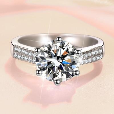 China CLASSIC sterling silver adjustable proposal and wedding luxury beautiful couple 1ct Diamond Gemstone 18K gold plating ring for Men Women for sale