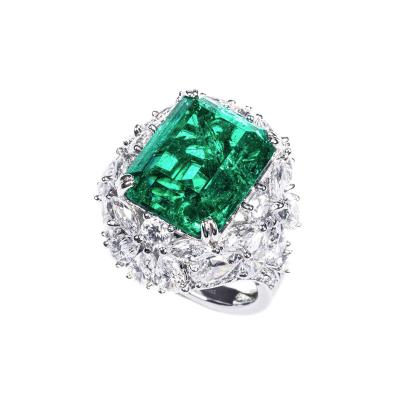 China New Arrival 925 Sterling Silver Wedding Gift Fashion CLASSIC Luxury Earring Emerald Gemstone Ring Necklace Women Bridal Jewelry Set for sale