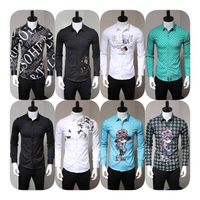 China 2023 Wholesale New Outlet Factory Anti-pilling Big V Neck Men's Slim Long Sleeve Shirt 2023 for sale