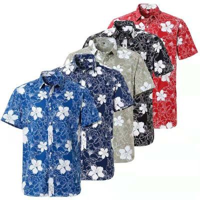 China Factory Supplier Eco Friendly Short Sleeve Hawaiian Style Anti-pilling Elegant Floral Shirts For Men for sale