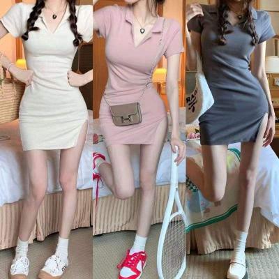 China 2023 new summer Anti-wrinkle station European women's clothing factory direct sales fashionable temperament tight-fitting short-sleeved square collar for sale