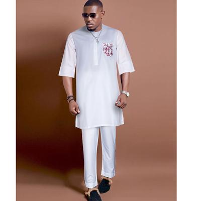 China Artty African Ethnic Agbada African Suits For Senior Men And Pants 2 Piece Sets African Clothes For Summer for sale