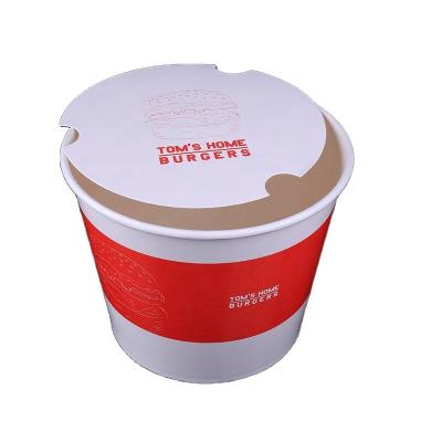 China Fried Chicken/Wing Logo Food Packaging Quick Takeout Bucket Customized Compostable Food Grade for Fried Chicken and Fried Chicken Paper Bucket for sale