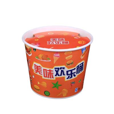 China Hot Selling Cheap Disposable White Paper Tube 85oz KFC Buckets Popcorn Bucket / Disposable Tube Paper Bowl for sale