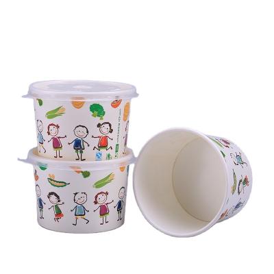 China Disposable Multifunctional Hot Disposable Soup Paper Bowl With Lid For Wholesales for sale