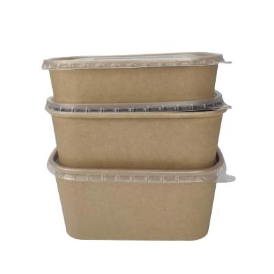 China Factory supply new product hot sale good quality square bowl kraft paper rectangle container free samples recyclable directly for sale