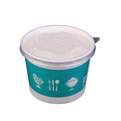 China Disposable Disposable Paper Bowl Ice Cream Paper Cup Food Grade White Eco Friendly Salad Bowl for sale