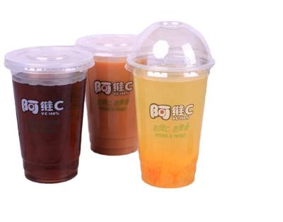 China Single Wall Chinese OEM Large 460ml Y Shape Bubble Eco-friendly Clear Tea Cup With Logo And Custom Disposable Plastic Cups With Lid for sale