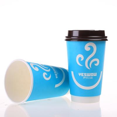 China China Factory Disposable Food Grade Paper Cups 12oz Cheap Biodegradable Custom Wallpaper Double Cups Coffee Cups With Logo for sale