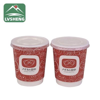 China 8oz 12oz 16oz Disposable PLA Double Liner PE Environmentally Friendly Biodegradable Wallpaper Cup for sale