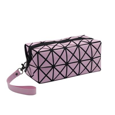 China Fashion Gift Free Shape-variable Holographic Laser Cosmetic Bag Foldable Colorful Laser Gift Bag For Women for sale