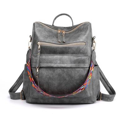 China Fashion Backpack Waterproof Personalized Solid Leather Bags For Women Daily Life for sale