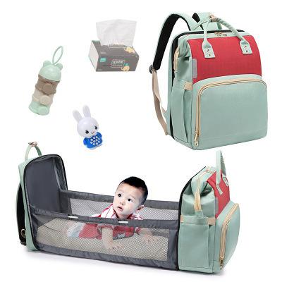 China Waterproof Portable Folding Large Capacity Diaper Bag Bed Mummy Bag Mummy Backpack for sale