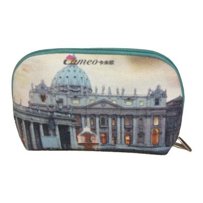 China High Quality Waterproof Custom Logo Printed Canvas Travel Cotton Makeup Bag With Zipper for sale