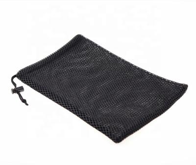 China Folding Cleaning Vegetables Protect Drawstring Mesh Bag Drawstring Pouch For Black Mesh Net Bag Packaging Storage Carrying Holder for sale