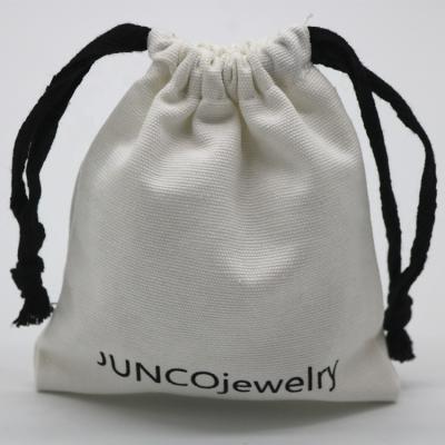 China Custom Personal Care Logo Printed Reusable Cotton Organza Canvas Drawstring Bag for sale