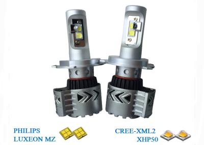 China High Low Beam 6000lm Cree Led Headlight H4 Plug And Play 6500K for sale