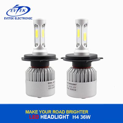 China Auto car light S2 Led Headlight 36W, 4000lm H4 Headlight Bulb for Motorcycles for sale