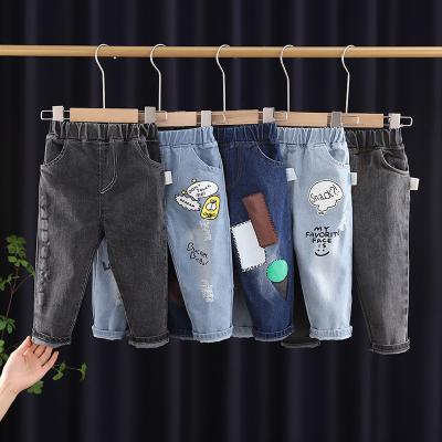 China Breathable Fabric Street Style Fashion Multicolor Cartoon Soft And Comfortable Baby Boy Jeans Pants for sale