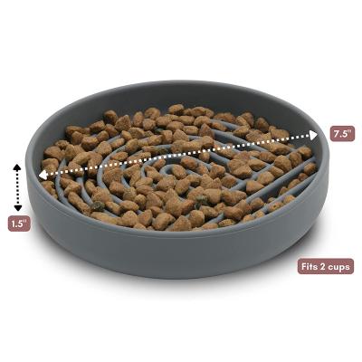 China Wholesale High Quality Stocked Durable Puzzle And Slow Feeder Silicone Dog Bowl With Suction Cups for sale