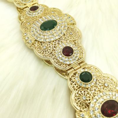 China Sunspicems Free Color Matching Crystal Moroccan Belt For Bridal Gift Wedding Algerian Ethnic Women Jewelry Maxi Dress Kaftan Metal Chain Adjustable Length for sale