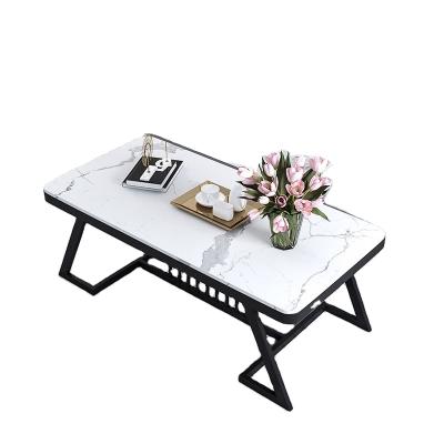 China Factory Wholesale Fashion Adjustable Creative Center Table Industrial Black Marble Metal Coffee Table Living Room Furniture (Other) for sale