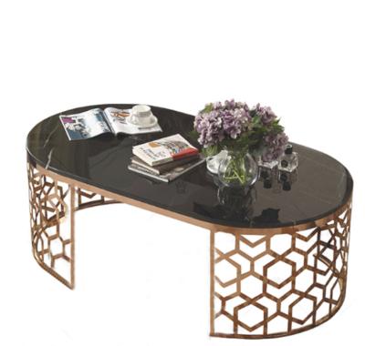 China (Other) Adjustable Modern Stainless Steel Round Marble Smart Luxury Coffee Table for sale