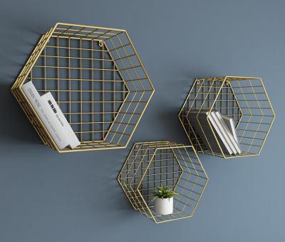 China Factory Price Handmade Cheap Wire Nets Wall Mount Shelf Sets Kitchen Wall Rack for sale