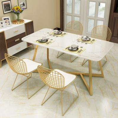 China The other small modern minimalist dining table apartment dining table Nordic marble dining table and designer 6 chair combination small dining table for sale