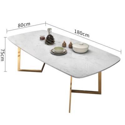 China Other Small Apartment Dining Table Scandinavian Light Luxury Restaurant Six People Marble Dining Table for sale