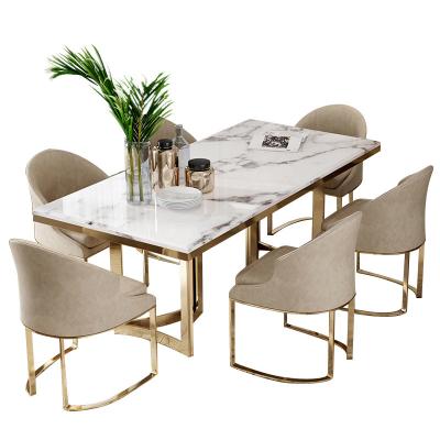 China Foldable Folding Dining Table Household Northern Europe Marble Dining Table And Chair Rectangular Dining Table for sale