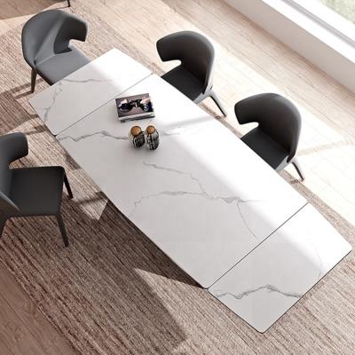 China Hot Selling Italian Luxury Adjustable Adjustable White Ceramic Dining Table Set (Other) for sale