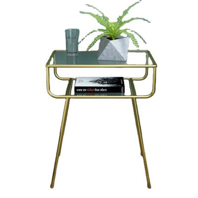 China Wholesale Design Adjustable Luxury Fashion Night Stand Bedroom Furniture Metal Frame Modern Single Bedside Table (Other) for sale