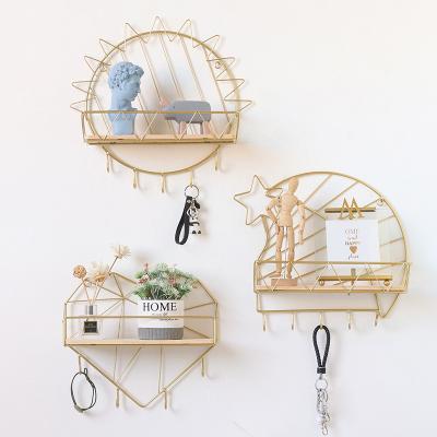 China Household Minimalist Gold Luxury Goods Storage Rack Hot Sale Factory Storage Rack Hangers Wall Mounted Hooks Coat Hooks Wall Rack for sale